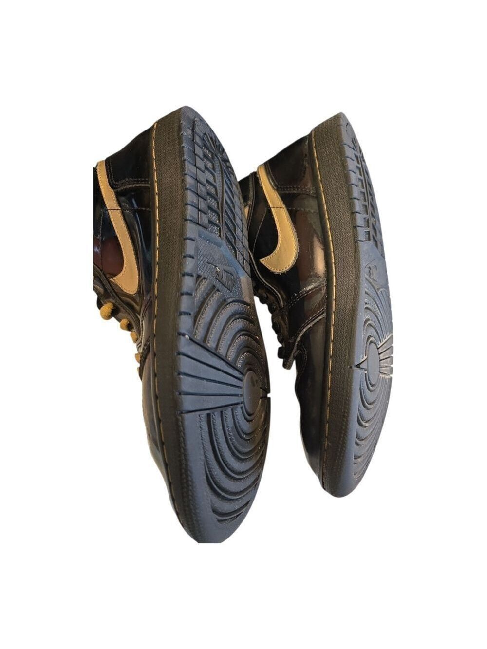 Nike Air Jordan 1 High Patent Black Gold Sneakers - Picture 8 of 9